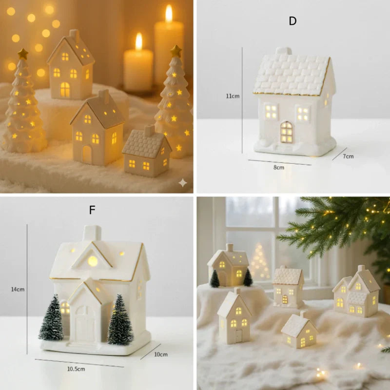SnowLume - セラミック製クリスマスビレッジ LEDデコレーションセット