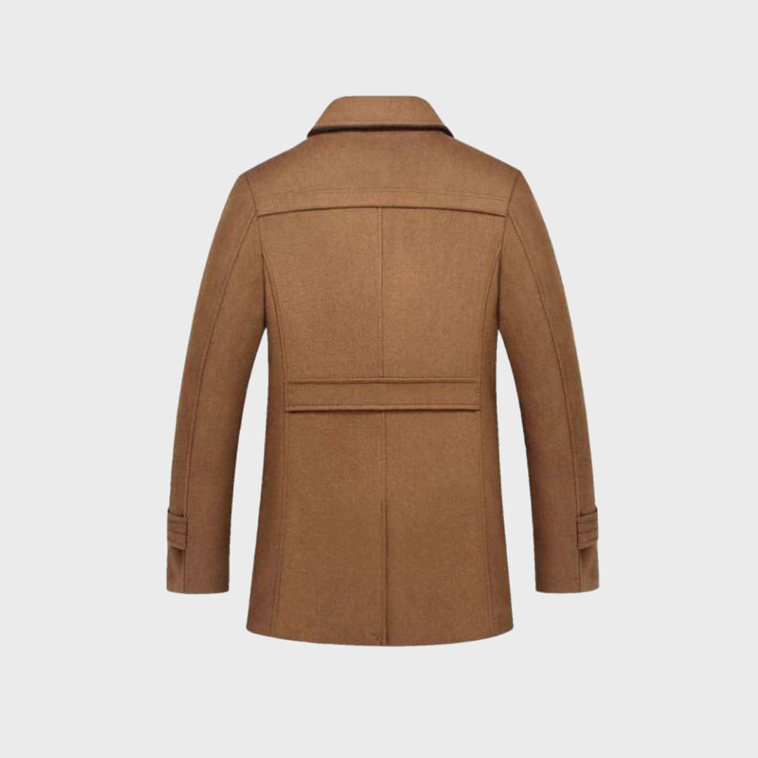 Sabron - フロントファスナー付きキルテッドウールコート