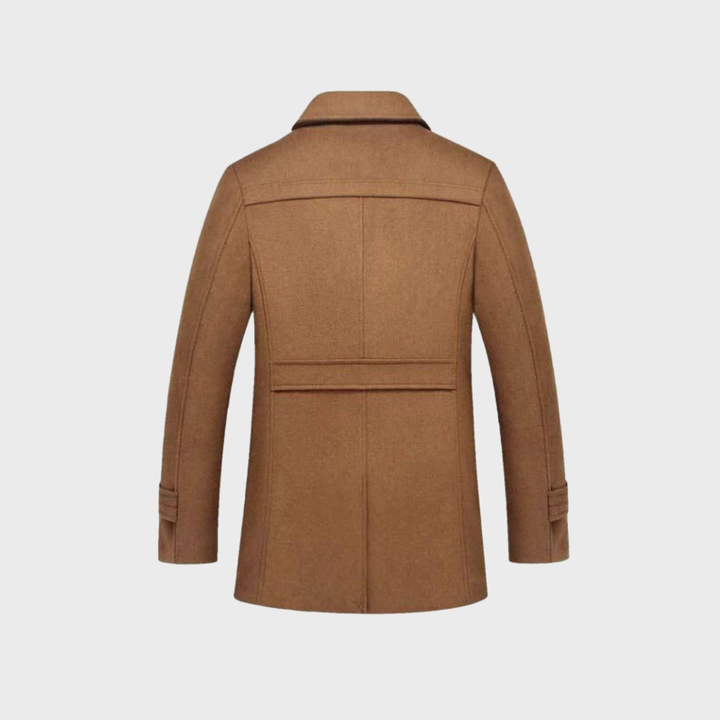 Sabron - フロントファスナー付きキルテッドウールコート