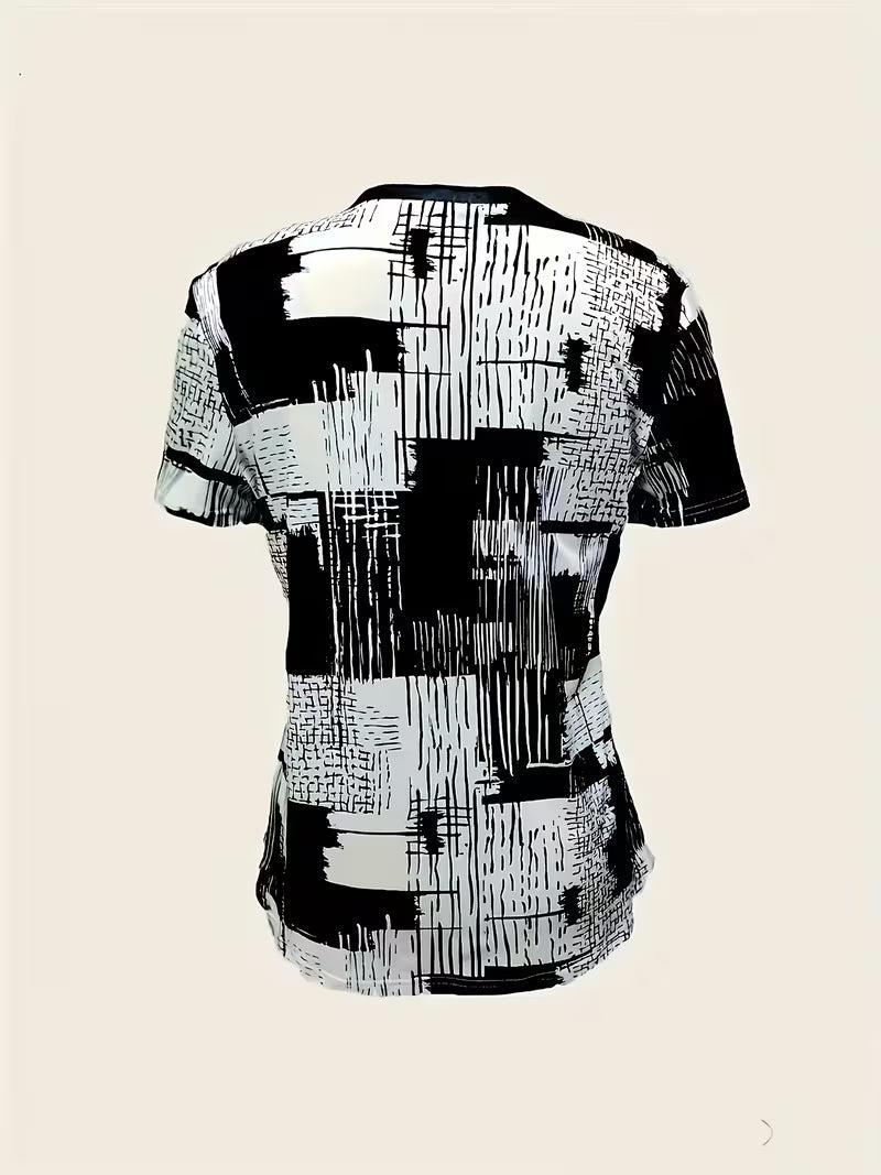 Rosettan - エレガントなVネック半袖Tシャツ
