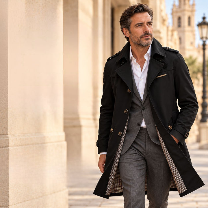 Alpaslan - ノッチドカラー＆ボタン留めコート