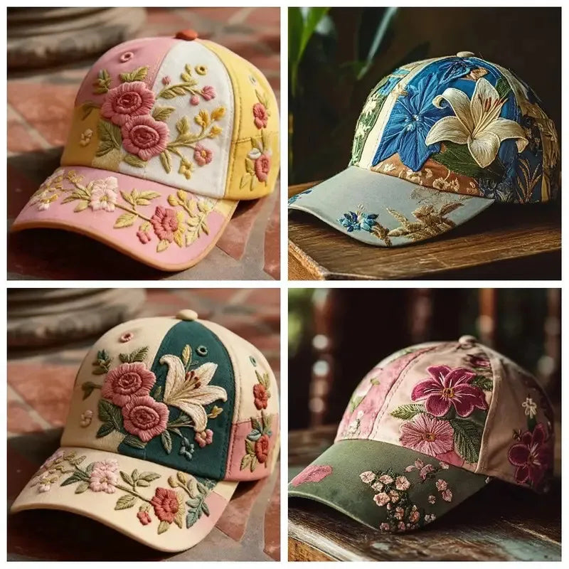 Virinia - 刺繍入りフラワーキャップ