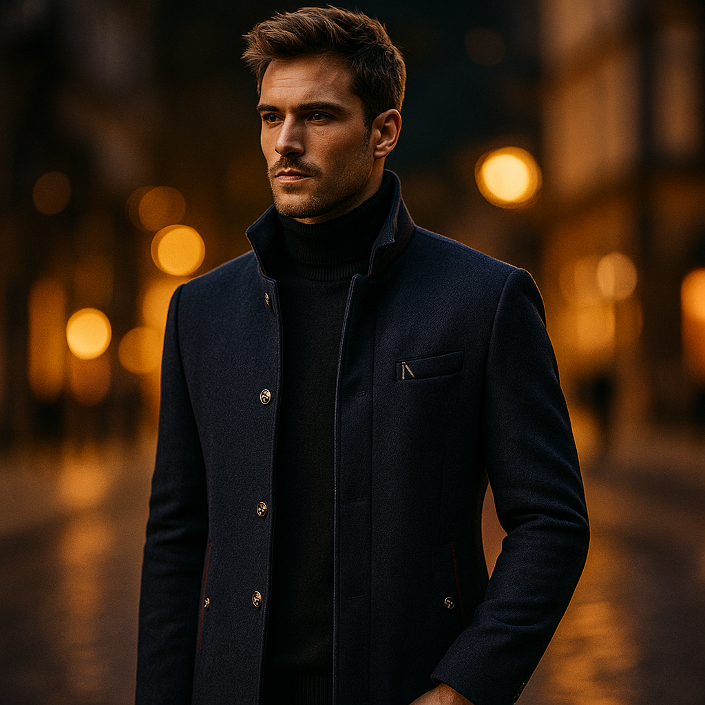 Maldini – フロントボタン付きエレガントなウールコート
