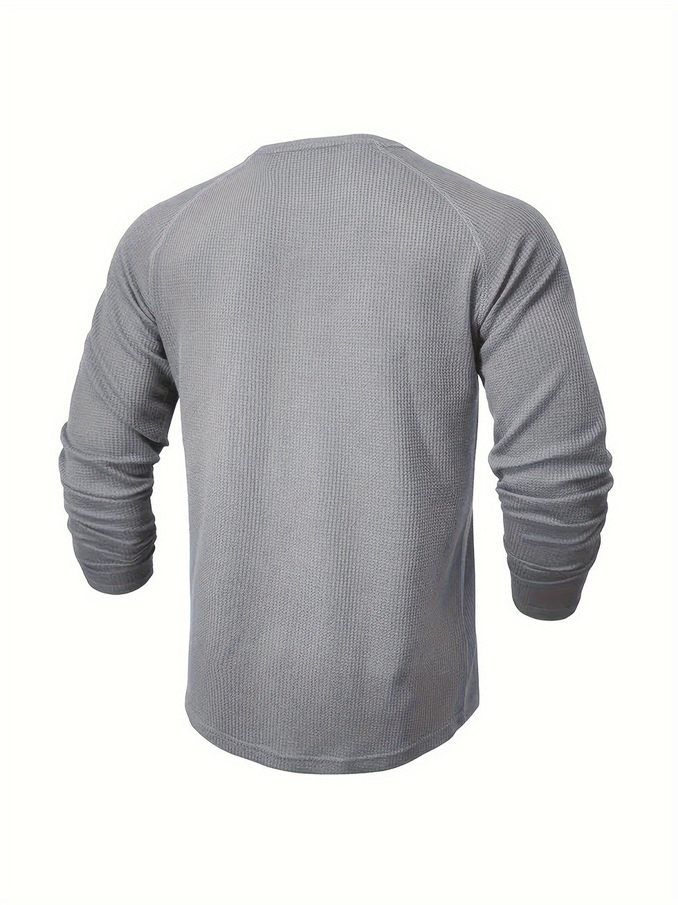 Jarik - テクスチャード加工のロングスリーブ・ヘンリーネックTシャツ