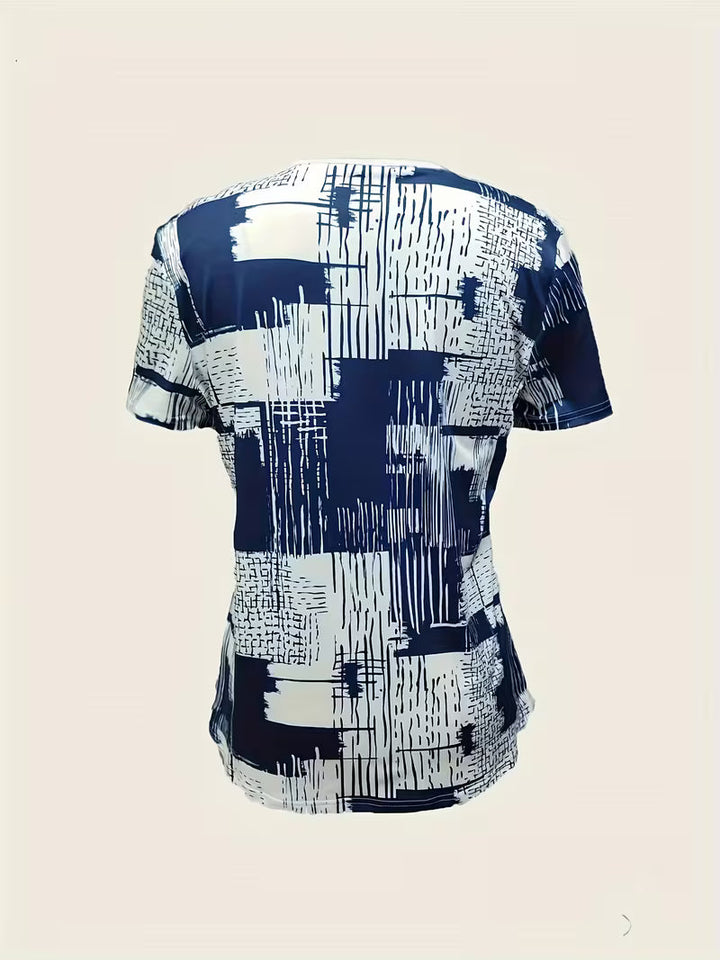 Rosettan - エレガントなVネック半袖Tシャツ