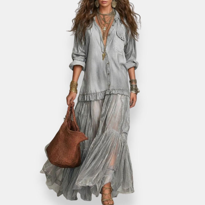 Zaynab - フリル付きボヘミアン風マキシドレス