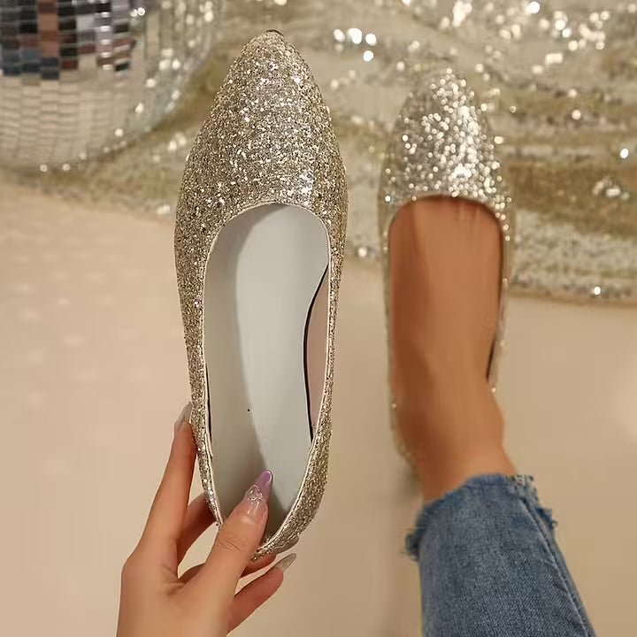 Krysten - ファッショナブルなキラキラポインテッドトゥパンプス