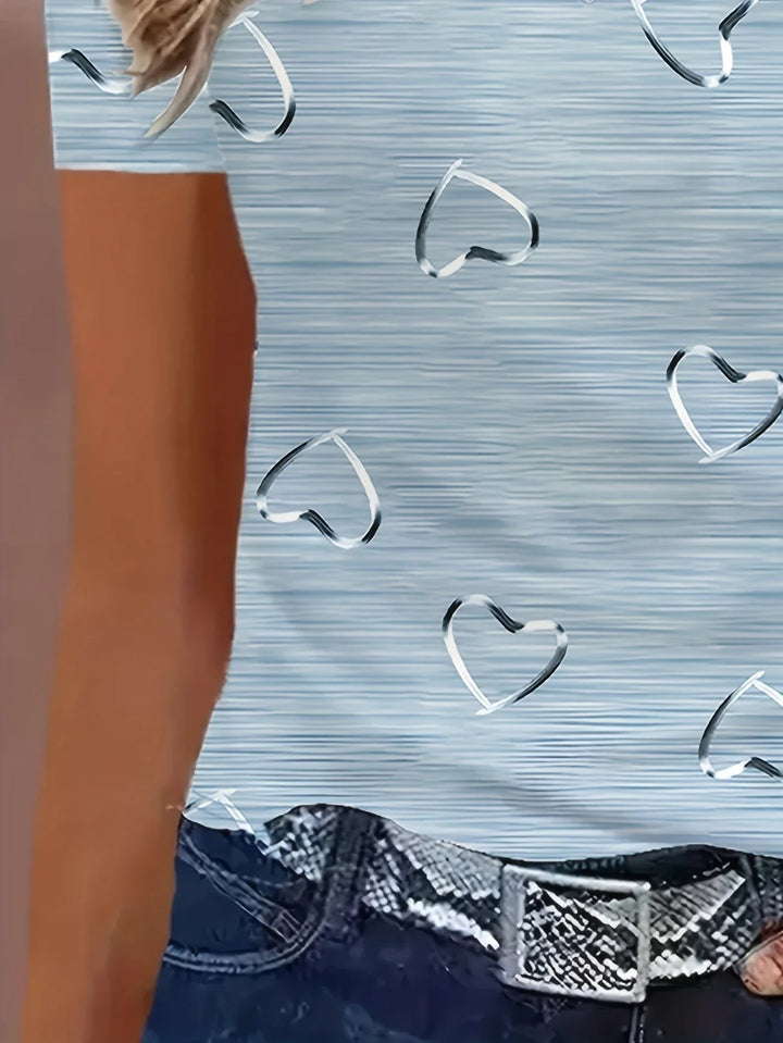 Emlyn - おしゃれなVネックとハート柄のトップス