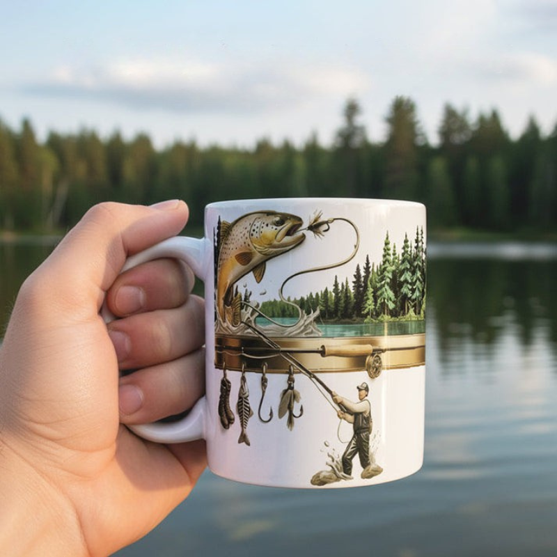 TackleMug- Coffee Mug with Fishing Motif