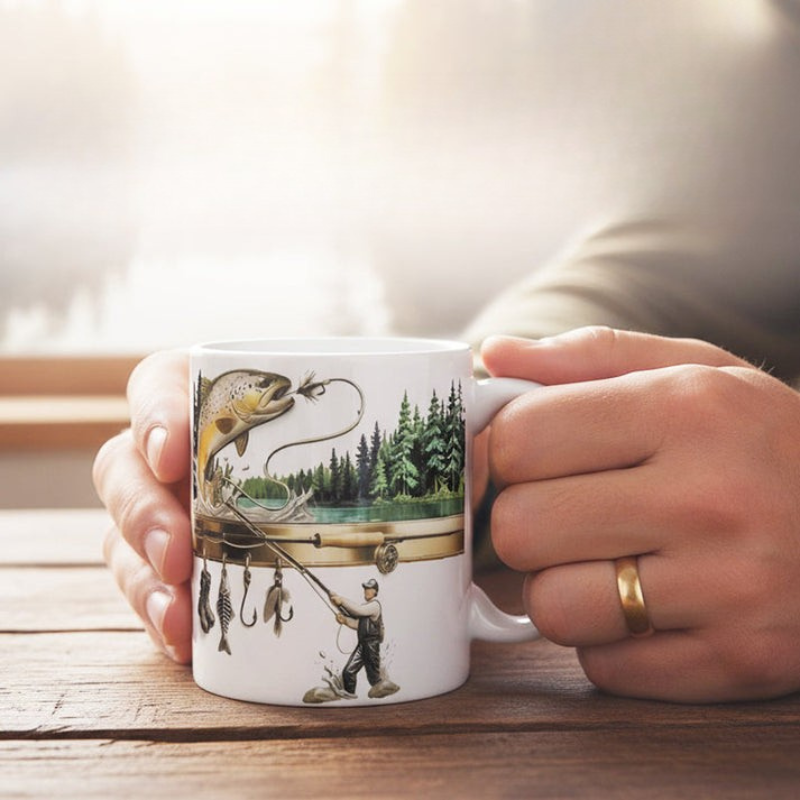 TackleMug- Coffee Mug with Fishing Motif