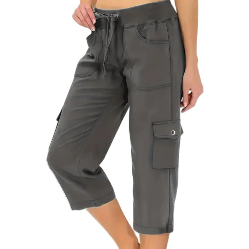 Mileni - 実用的なポケット付き、着心地の良いハイウエスト・カプリパンツ