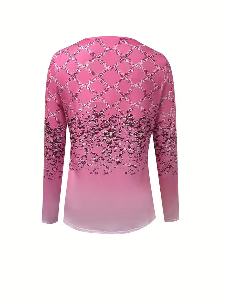 Karita -カジュアルなVネック長袖ブラウス