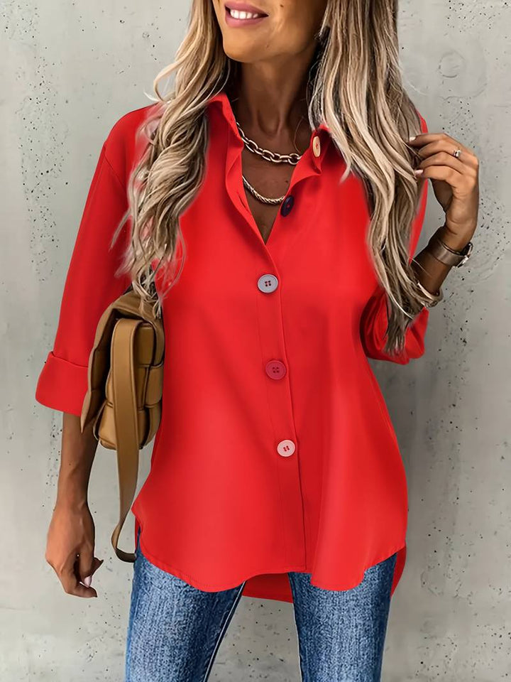 Lasangi - ボタンが複数付いたカジュアルな長袖シャツ