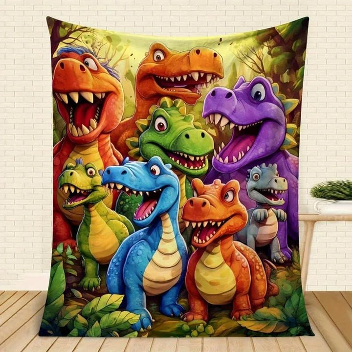 DinoSnuggle -  柔らかくて面白い投げ掛けブランケット 恐竜 HDデジタルプリント