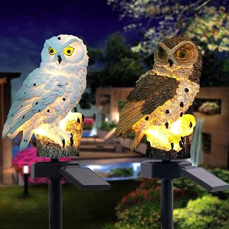 SolarOwl - ソーラー発電式のフクロウ型ガーデンランプ。