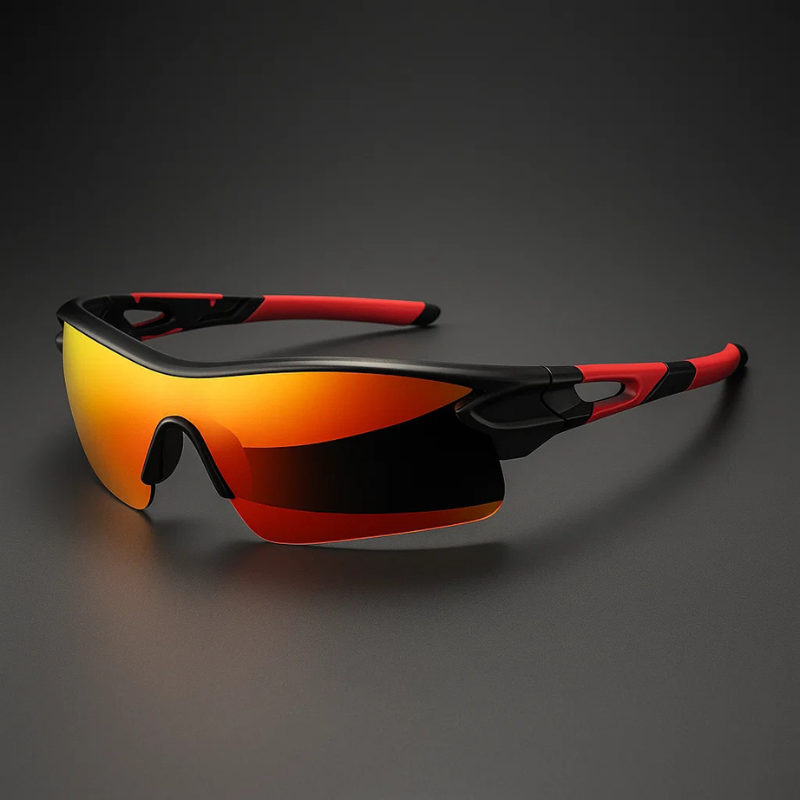 VeloShade - ミラーレンズ付きラップアラウンド型スポーツサイクリングサングラス