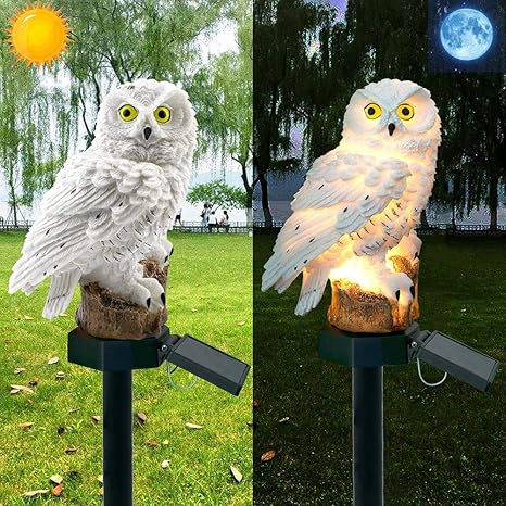 SolarOwl - ソーラー発電式のフクロウ型ガーデンランプ。