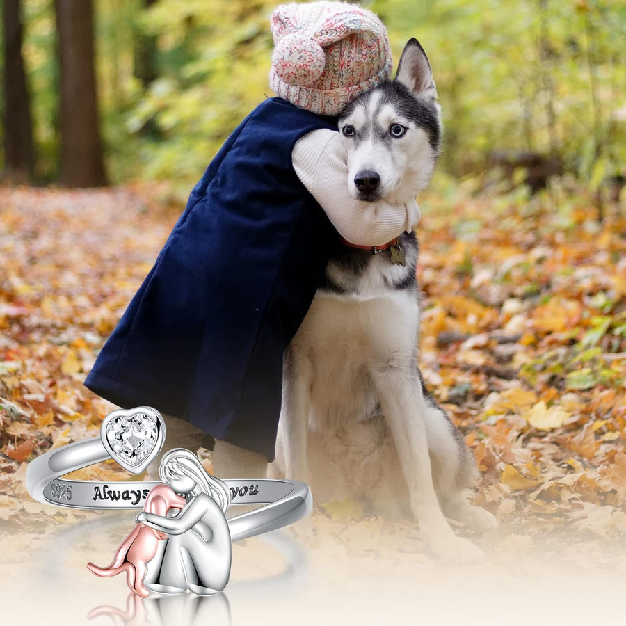 PawRing - 調節可能なシルバー製犬用リング