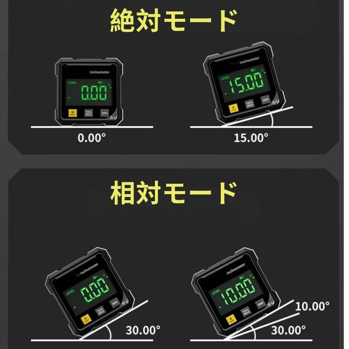 MagPro - レーザー付き4面磁気デジタル分度器