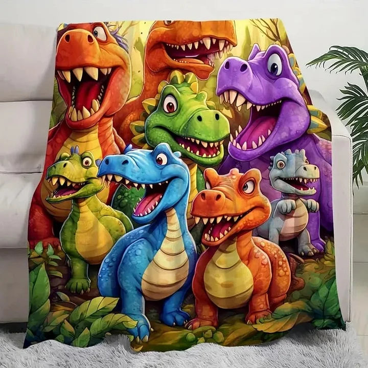 DinoSnuggle -  柔らかくて面白い投げ掛けブランケット 恐竜 HDデジタルプリント