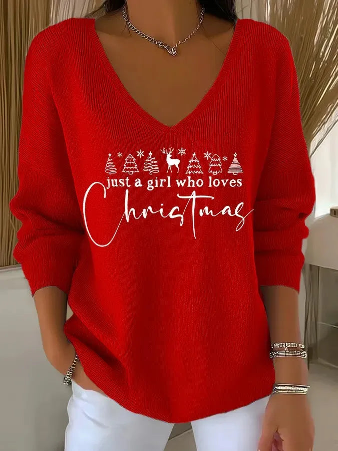 Cailee - クリスマス Vネック Tシャツ