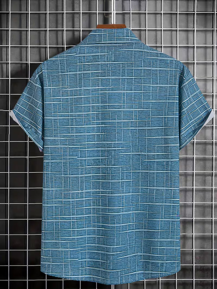 Jerrick - ヴィンテージ風幾何学柄シャツ