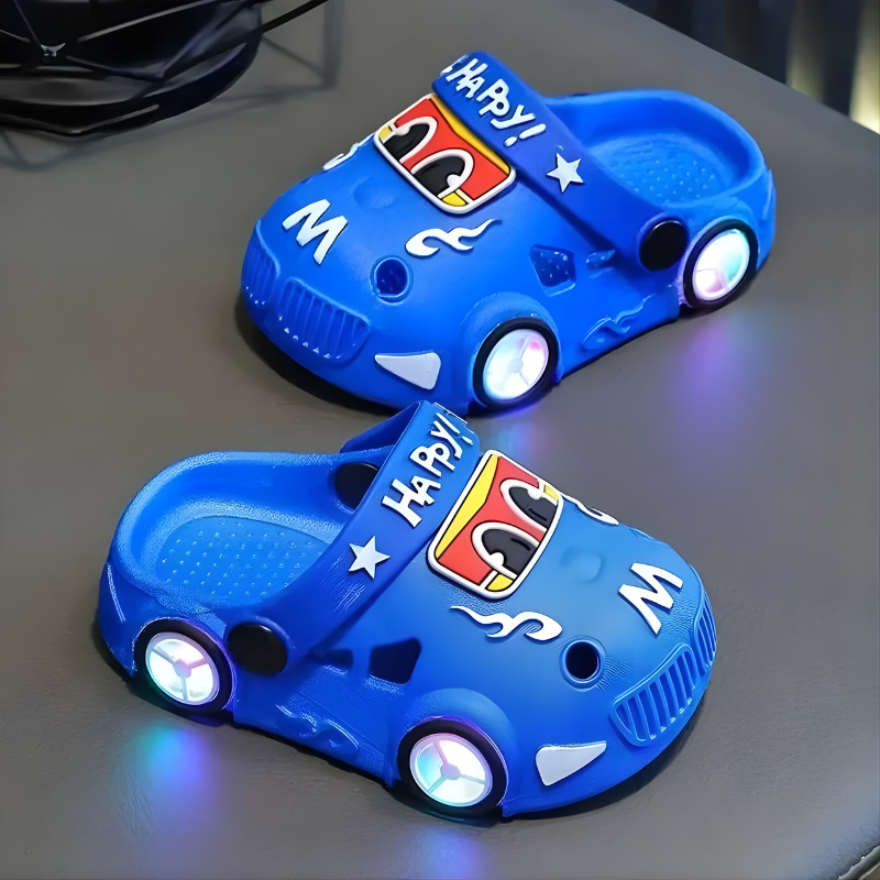 KidVroom - 光る車輪とストラップ付き 子供用LEDカースリッパ