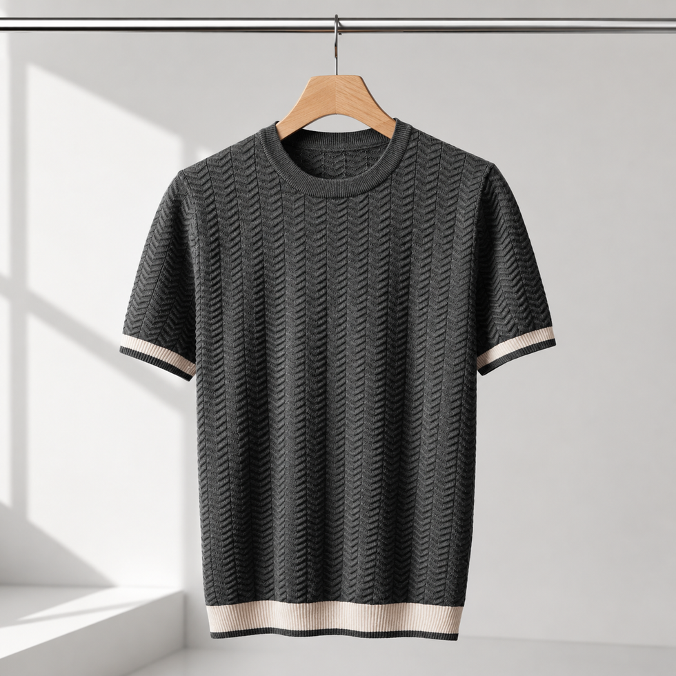 Reagan - テクスチャー加工の半袖ニットプルオーバー