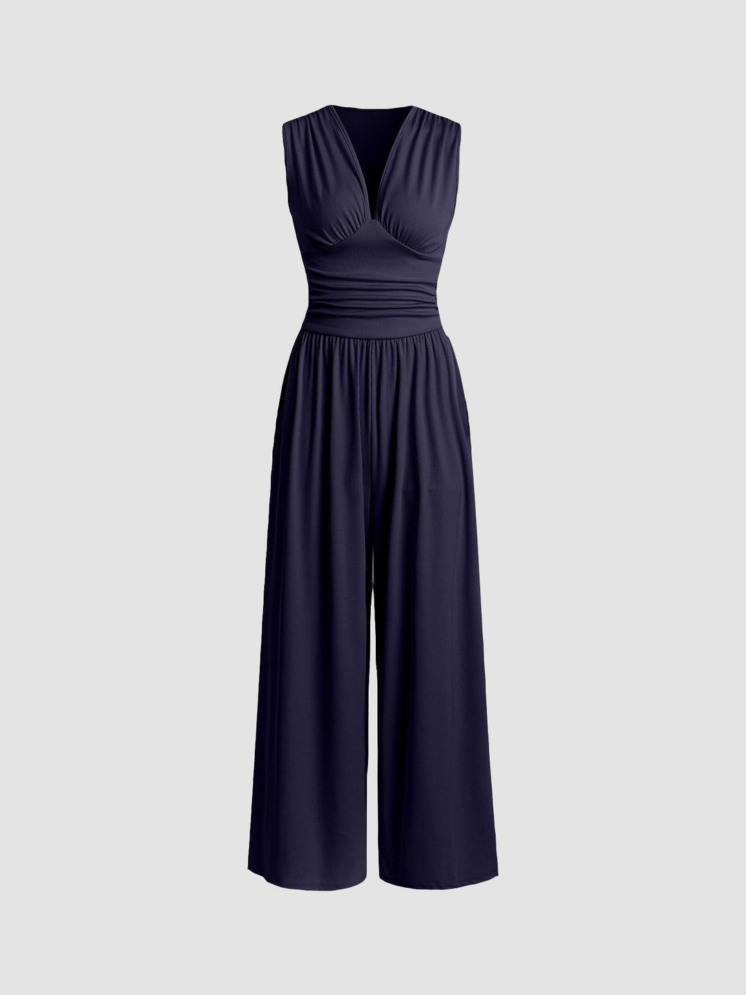Donna - シックなノースリーブのワイドレッグジャンプスーツ