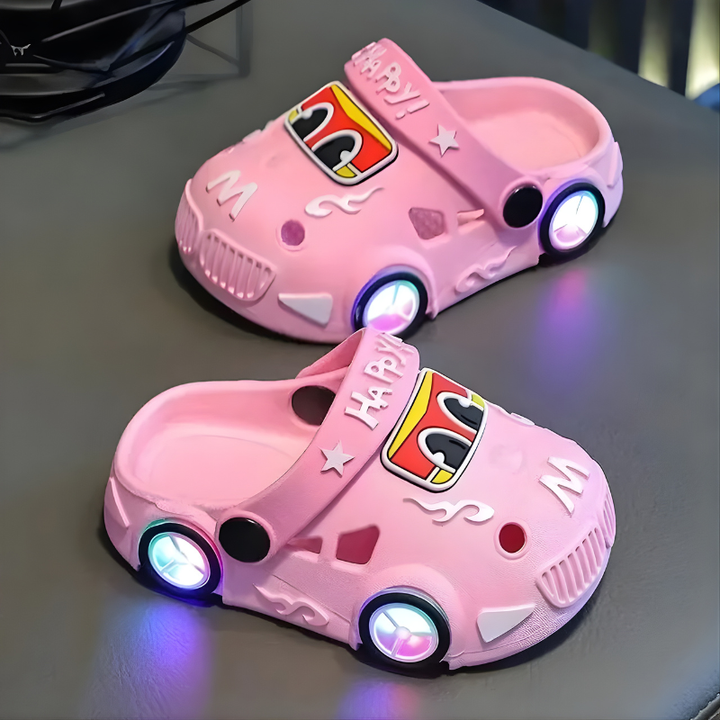 KidVroom - 光る車輪とストラップ付き 子供用LEDカースリッパ