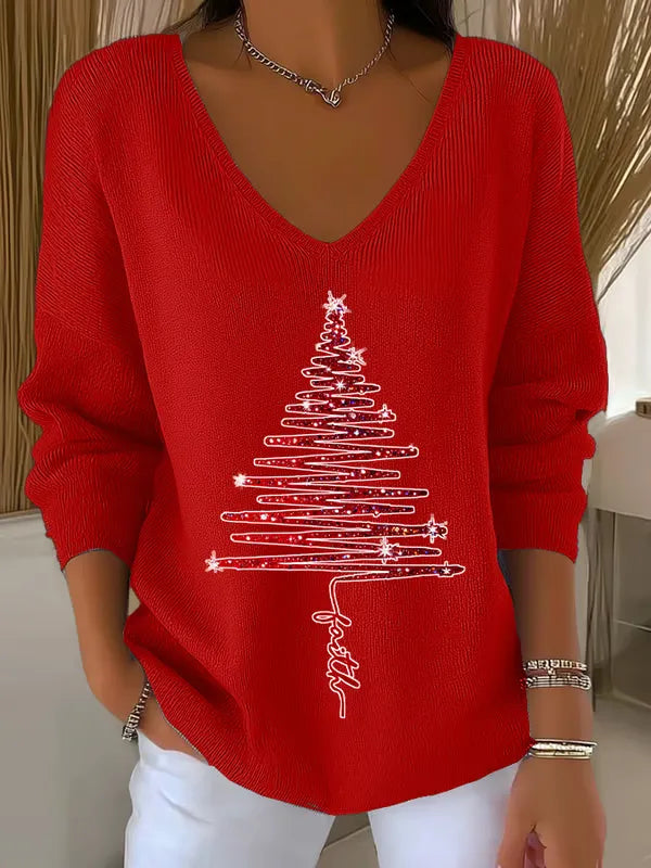 Cailee - クリスマス Vネック Tシャツ