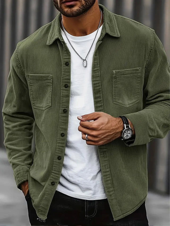 Niroshan - コーデュロイのロングスリーブオーバーシャツ