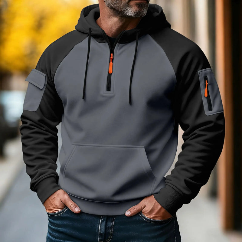 Nachman - ロングスリーブ ハーフジップ フード付きパーカー