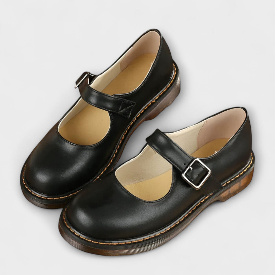 Yolanda - スタイリッシュなレザーシューズ ストラップ付き