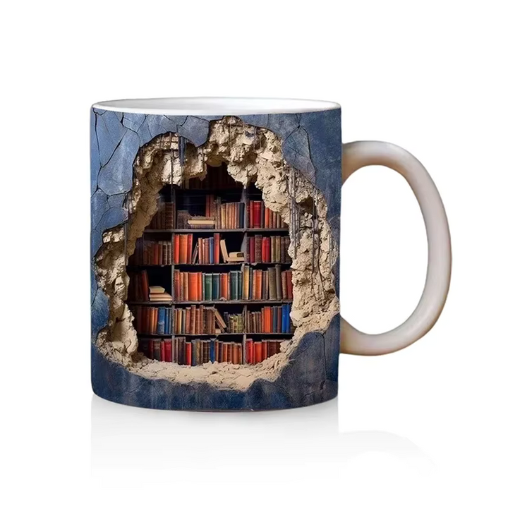 BookBrew -  3D図書館デザインマグカップ