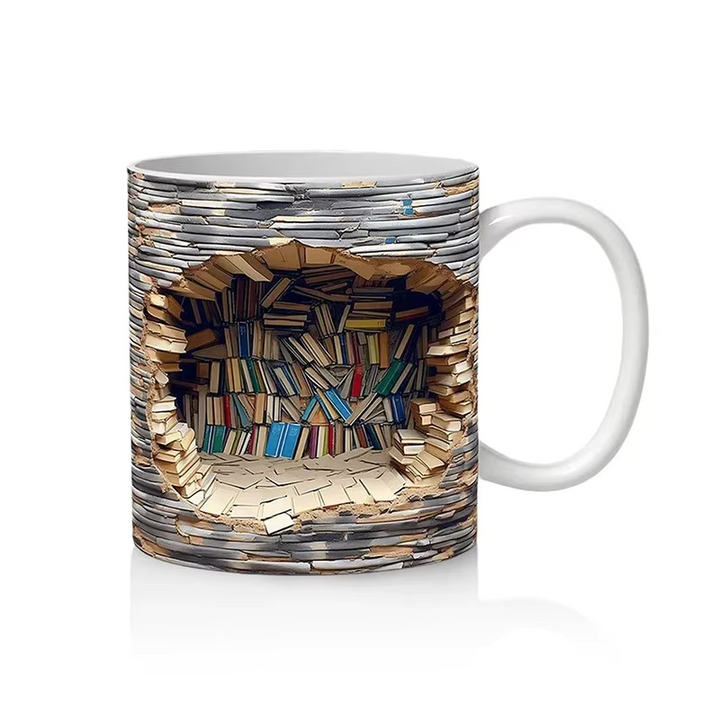 BookBrew -  3D図書館デザインマグカップ