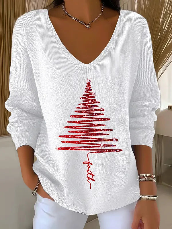 Cailee - クリスマス Vネック Tシャツ
