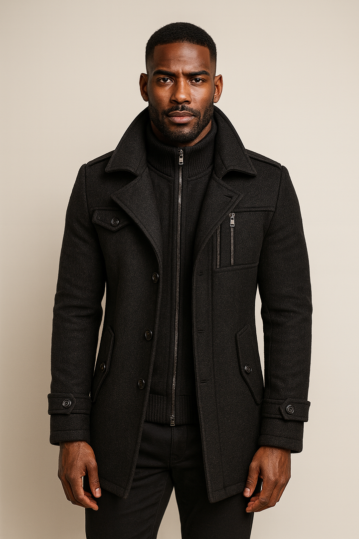 Mykhailo - ジッパー付き冬用オーバーコート