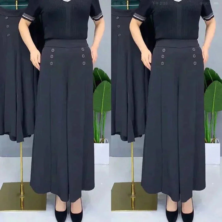 Malou - スタイリッシュ・プリーツ・ワイドレッグ・パンツ