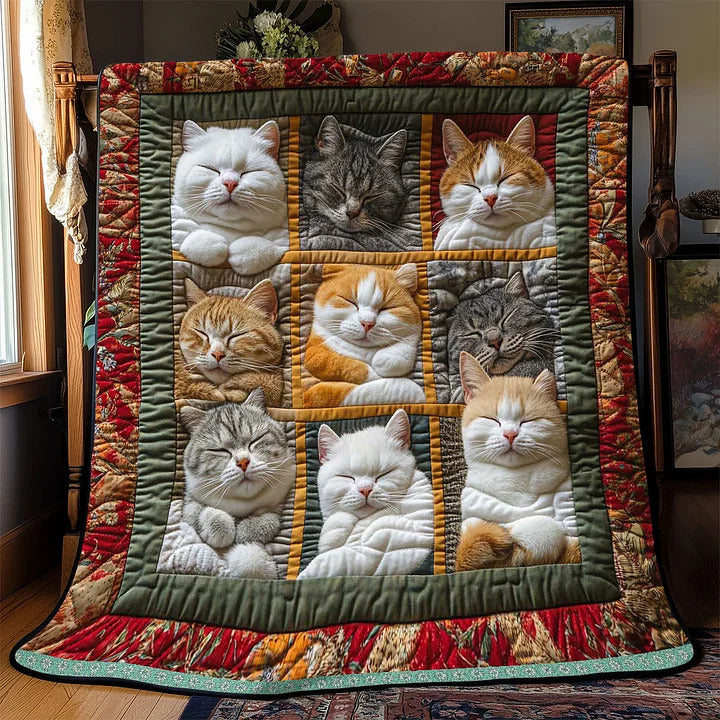 CozyCats -  眠る王室の猫たちがプリントされたブランケット