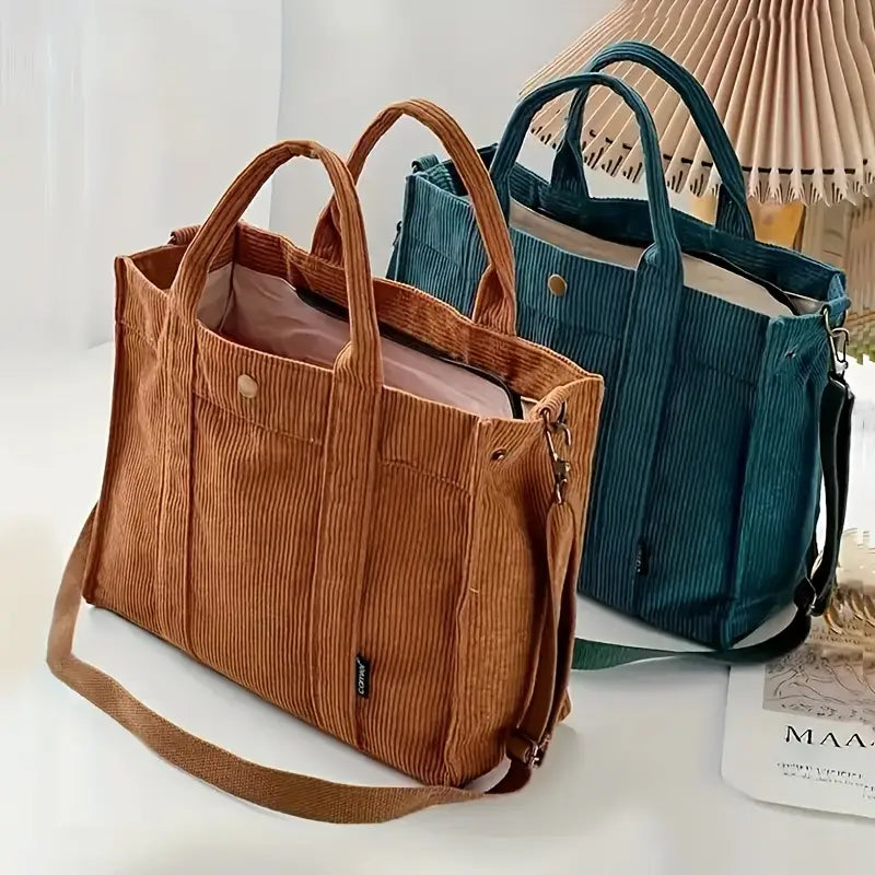 Marella - ヴィンテージ風コーデュロイ トートバッグ