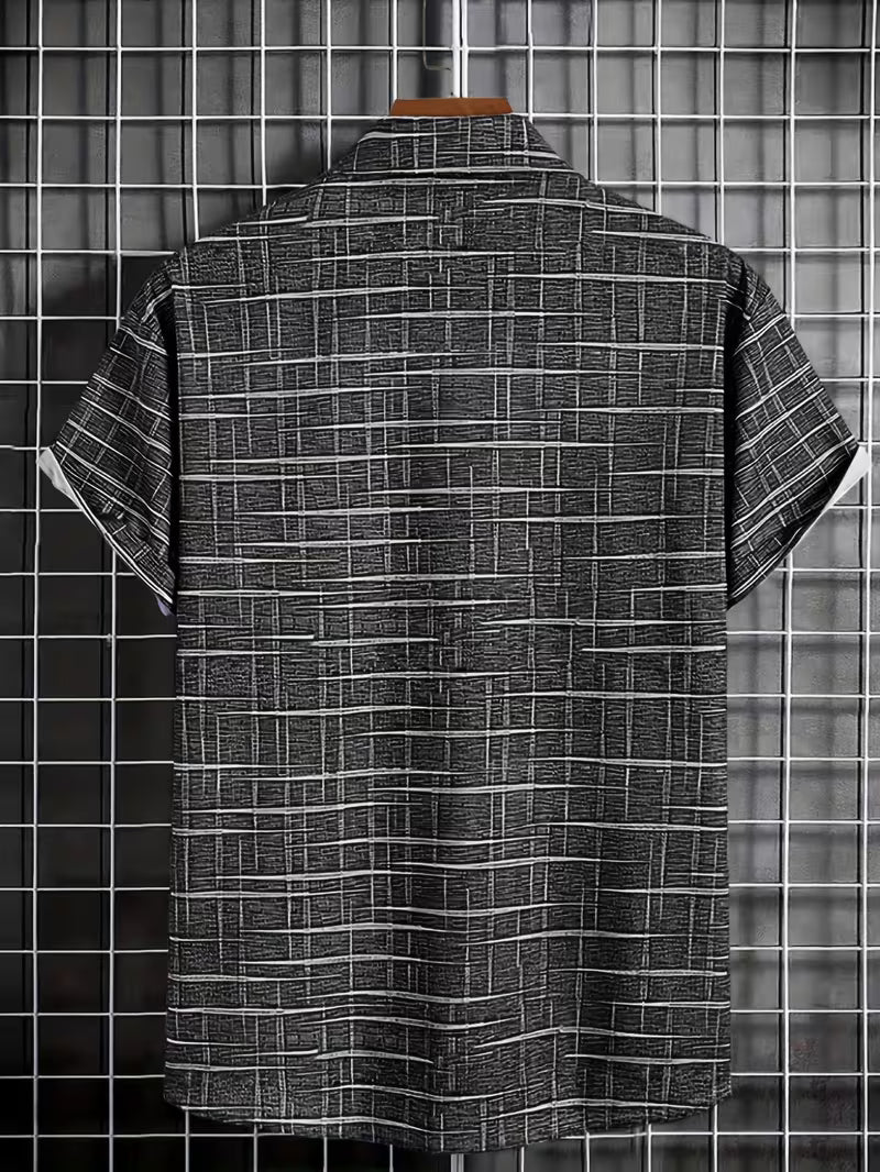 Jerrick - ヴィンテージ風幾何学柄シャツ