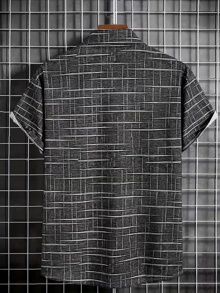 Jerrick - ヴィンテージ風幾何学柄シャツ