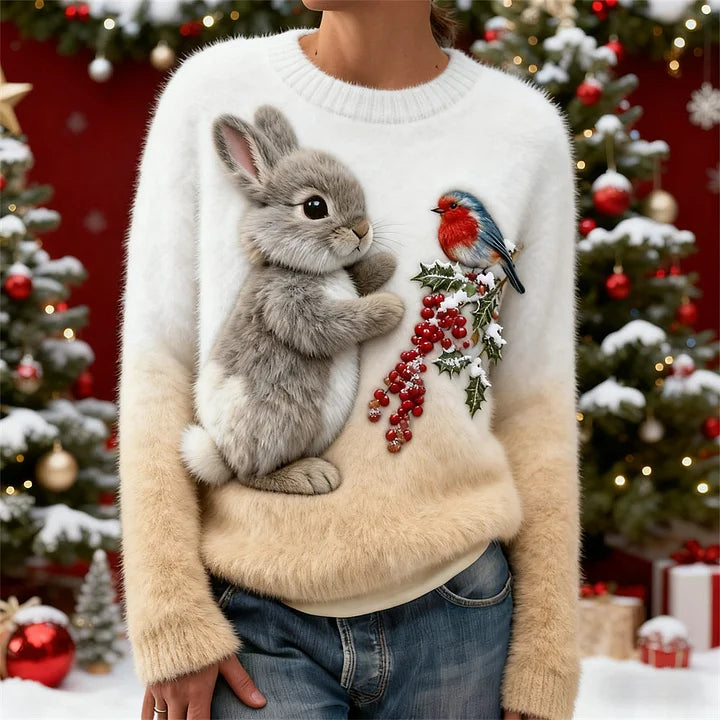 Suzette - クリスマスウサギのぬいぐるみ付きセーター