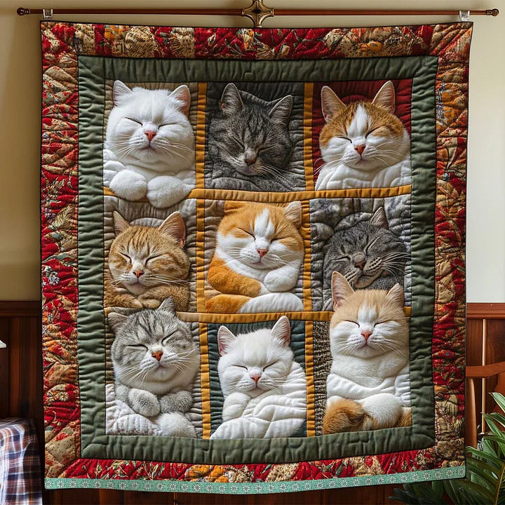 CozyCats -  眠る王室の猫たちがプリントされたブランケット