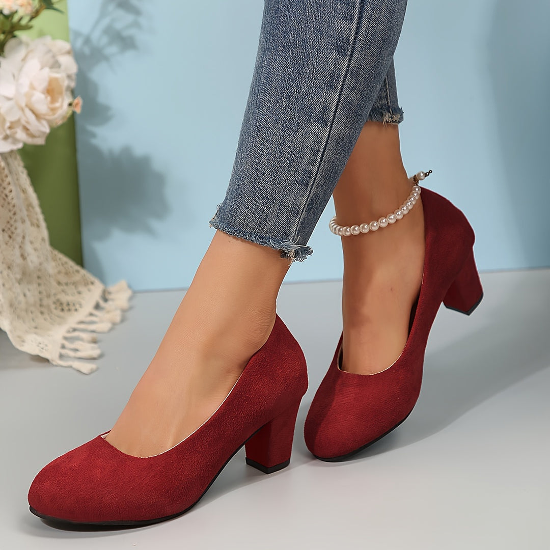 Kirstten - スエードブロックヒールパンプス