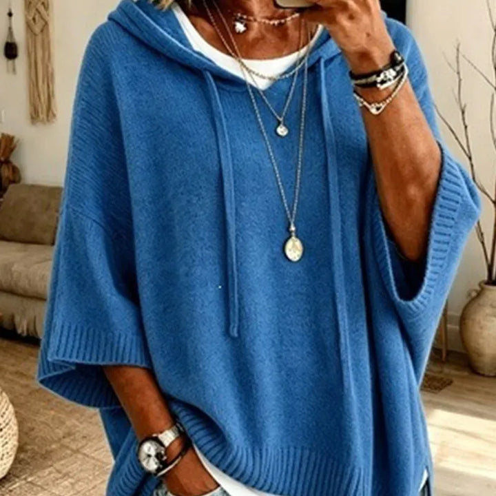 Kinala - ドローストリング付きオーバーサイズニットフーディ