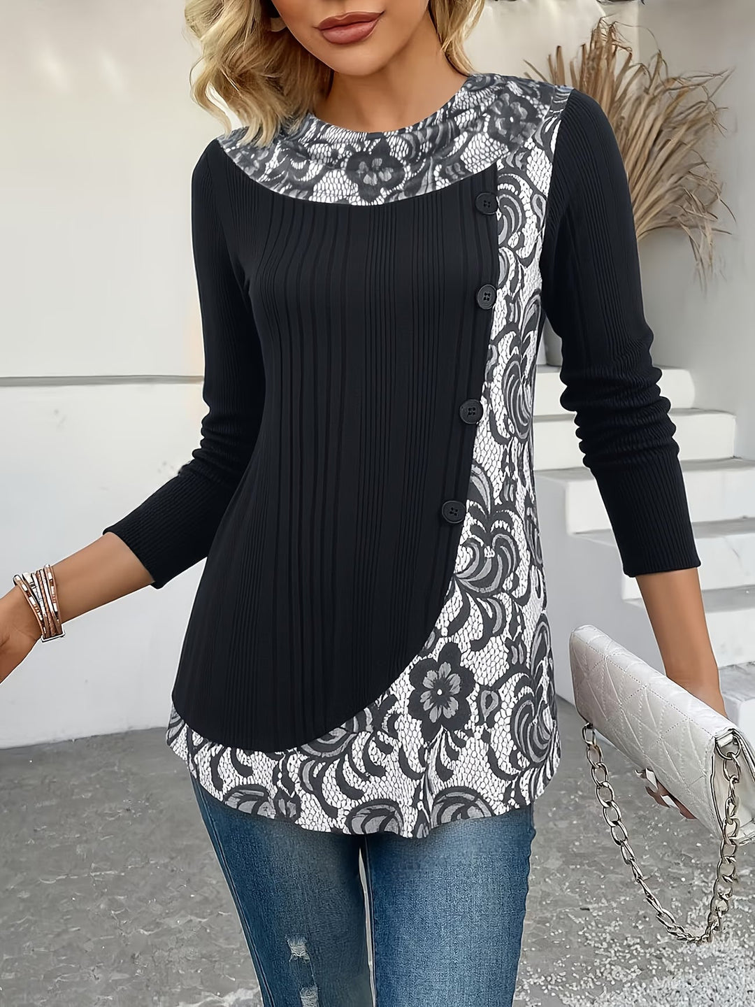 Lizeth - 長袖クルーネックTシャツ