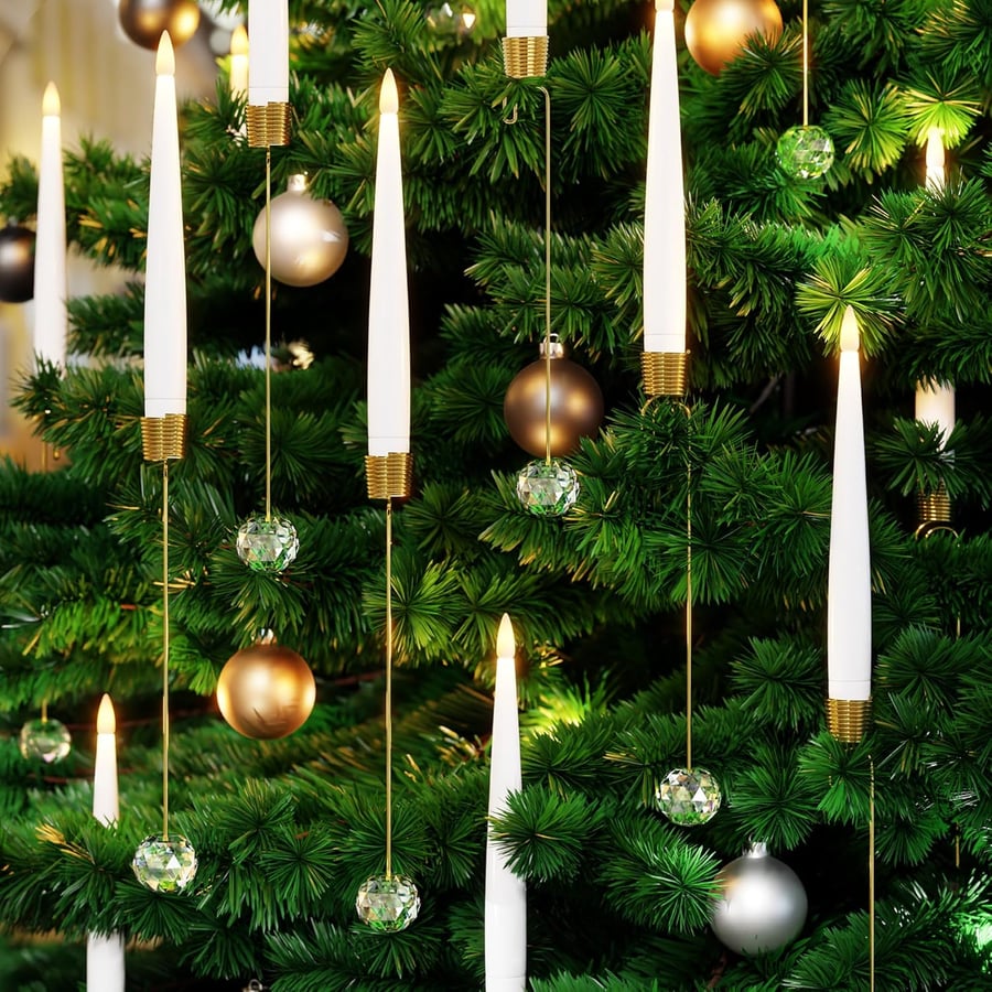 TreeLume - クリスタルボールフック付きクリスマスツリーLEDキャンドル
