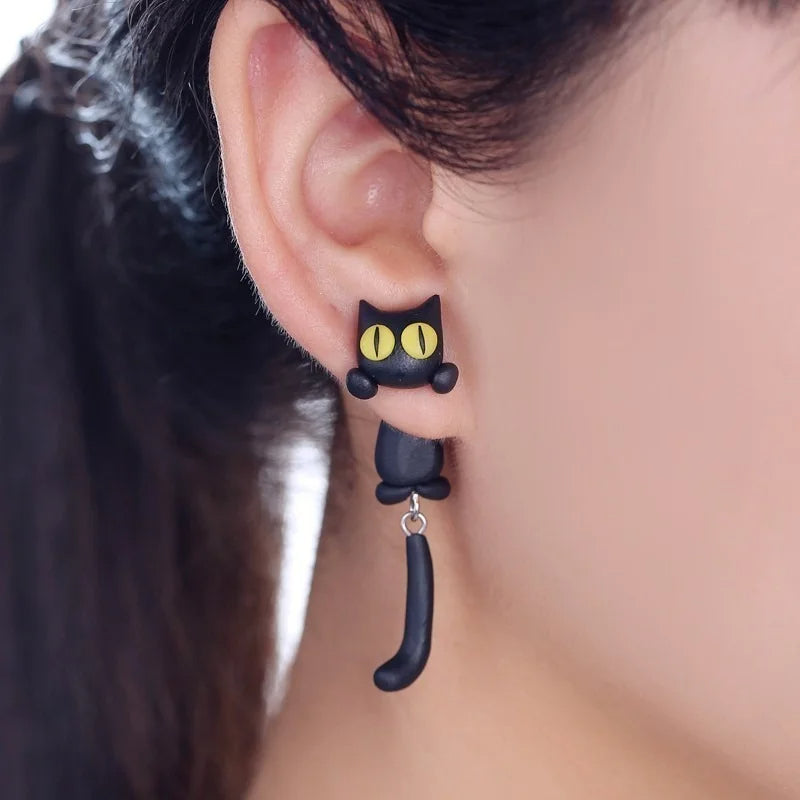 Elysia -  1ペア フェリックス ラッキーキャット ピアス